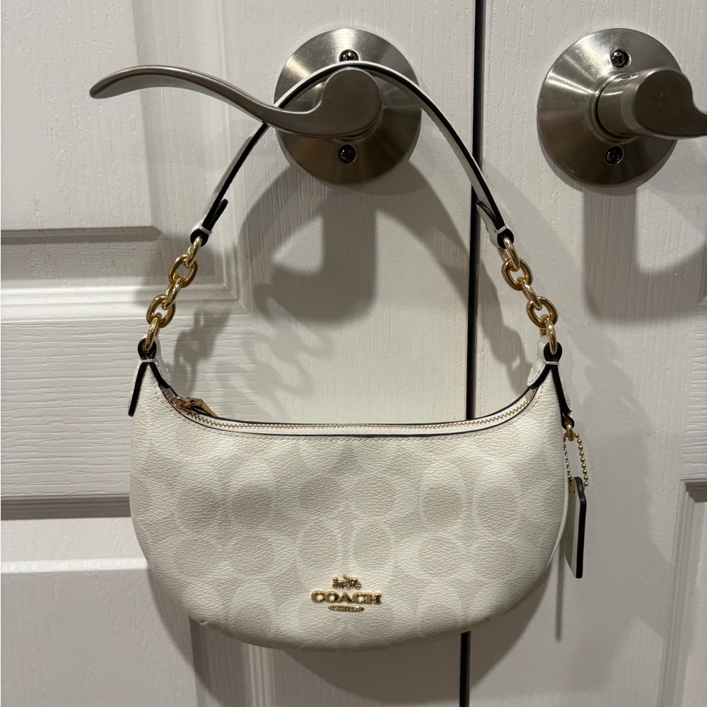 Coach White Payton Mini Hobo Shoulder Bag
